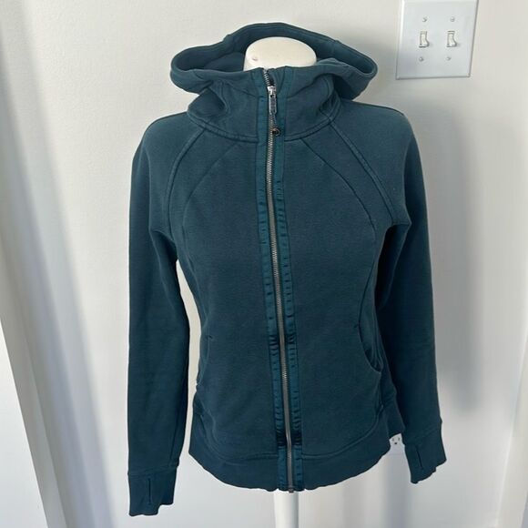 Lululemon Scuba Full Zip Green Hooded Sweat  Jacket 6 - Picture 1 of 9